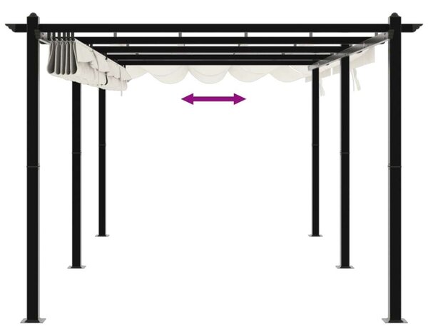 VidaXL Kerti Pavilon - Alumínium - Behúzható Tető - 3x6m
