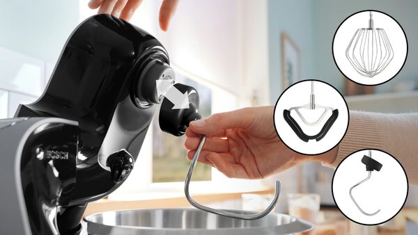 Bosch MUM5XC4E Serie 4 1000 W, 3.9 l, 7 fokozat Fekete-Inox-Átlátszó konyhai robotgép mérleggel