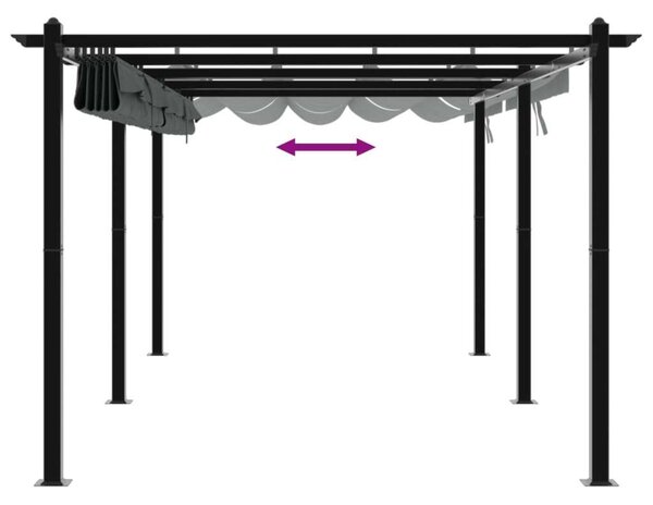 VidaXL Kerti Pavilon - Alumínium - Behúzható Tető - 3x6m