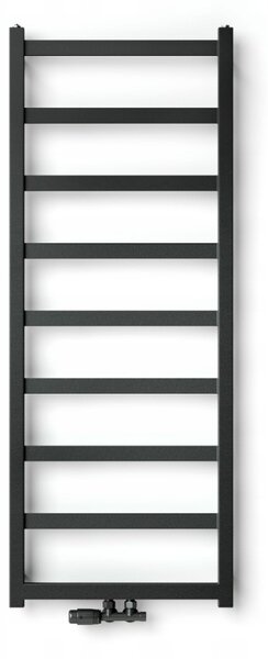 Regnis DEX, fűtőelem 430x730mm központi csatlakozással 50mm, 396W, fekete matt, DEX70/40/D5/FEKETE