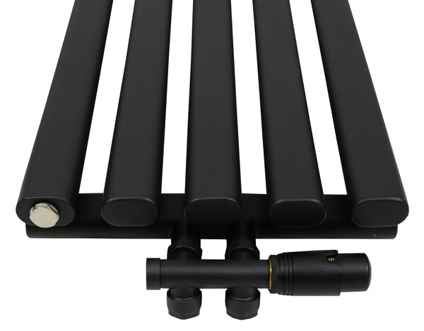 Regnis Lazur LA, fűtőelem 330x1000mm központi csatlakozással 50mm, 428W, fekete matt, LAZURLA/1000/330/D5/BLACK