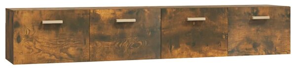 2 db füstös tölgy színű szerelt fa faliszekrény 100x36,5x35 cm