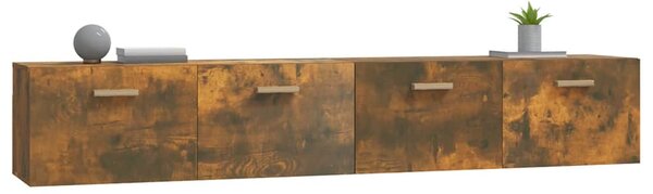 2 db füstös tölgy színű szerelt fa faliszekrény 100x36,5x35 cm