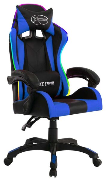 Gamer Szék - RGB LED - Kék-Fekete