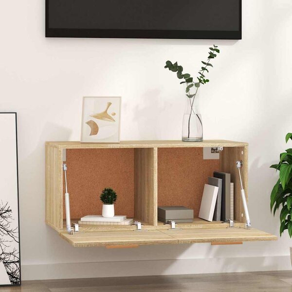 Sonoma tölgy színű szerelt fa faliszekrény 80 x 35 x 36,5 cm