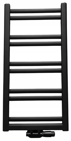 Regnis Retro, fűtőelem 440x900mm központi csatlakozással 50mm, 436W, matt fekete, RETRO90/40/D5/FEKETE