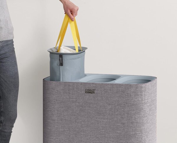 Szürke textil szennyeskosár 90 l Tota Trio – Joseph Joseph