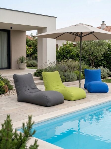 Beantime Sunbed Outdoor Living babzsákfotel szürke 130x70x85 cm