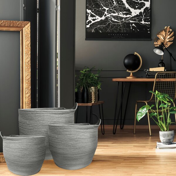 Tutumi Tutumi, 3 db natúr kosár készlet BOHO YT21B-35, szürke, HOM-02808
