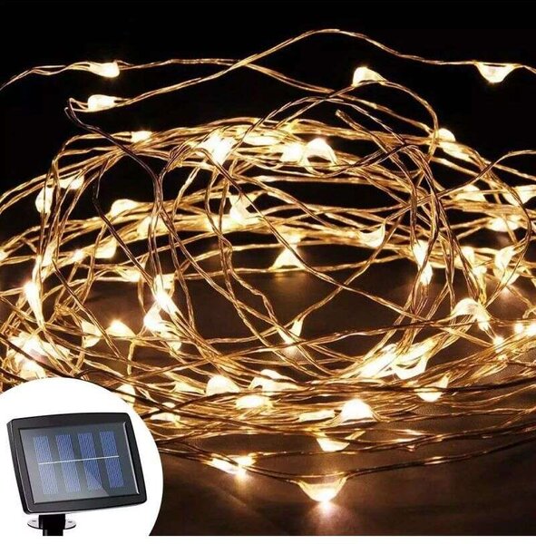 Polifach napelemes 100 LED Fényfüzér 12m (P-802)