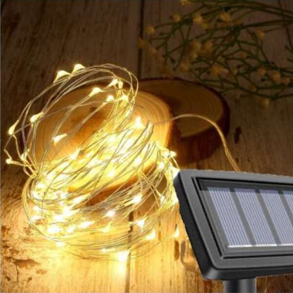 Polifach napelemes 100 LED Fényfüzér 12m (P-802)