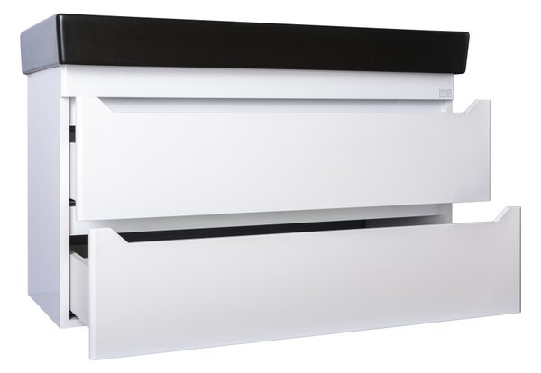 TMP SHARP 100 fali fürdőszobabútor - CeraStyle SHARP FEKETE mosdóval - 100 x 48 cm