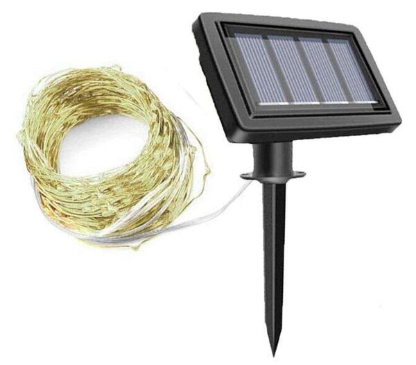Polifach napelemes 100 LED Fényfüzér 12m (P-802)