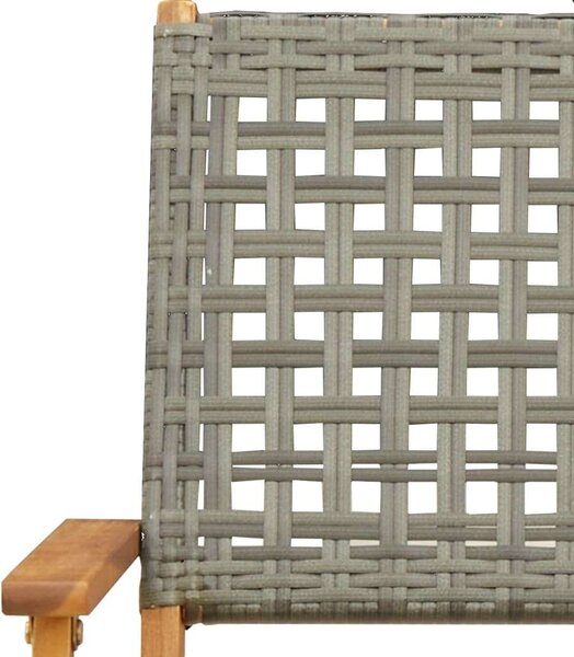 VidaXL 3 részes szürke polyrattan és tömör fa bisztrószett