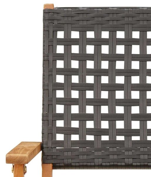 VidaXL 3 részes fekete polyrattan és tömör fa bisztrószett