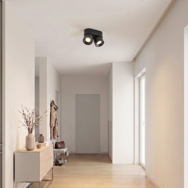 Mennyezeti Lámpa PRIOS, Rotari basic, dimmable, Fekete, Nappali, Fém, Modern