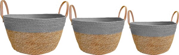 Tutumi Tutumi, natúr kosárkészlet Boho 3 db 223K16, barna-szürke, HOM-02810