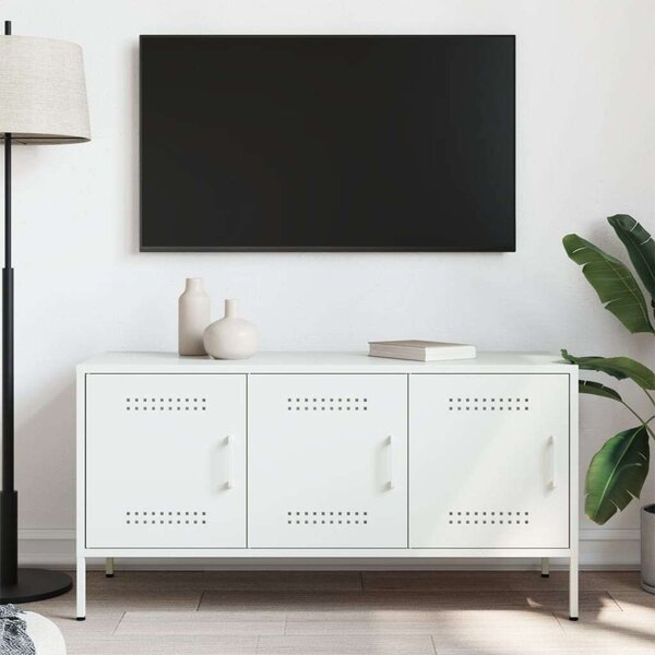 VidaXL Acél TV-szekrény - Fehér - 100,5x39x50,5 cm