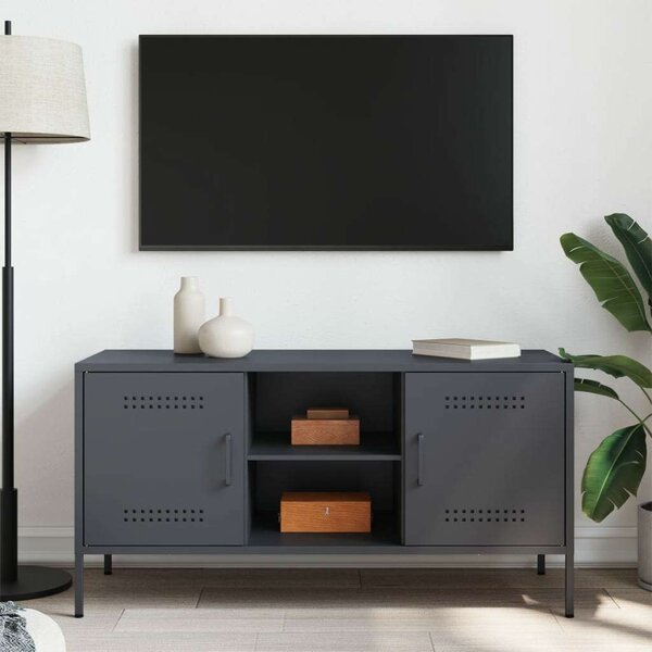 VidaXL TV-szekrény - Acél - Antracitszürke - 100,5x39x50,5 cm