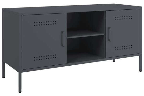 VidaXL TV-szekrény - Acél - Antracitszürke - 100,5x39x50,5 cm