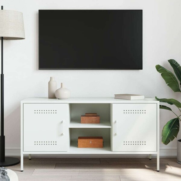 VidaXL Acél TV-szekrény - Fehér - 100,5x39x50,5cm