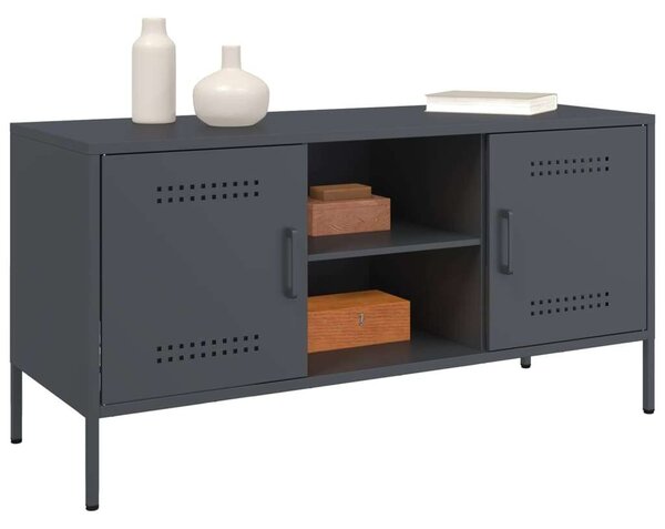 VidaXL TV-szekrény - Acél - Antracitszürke - 100,5x39x50,5 cm