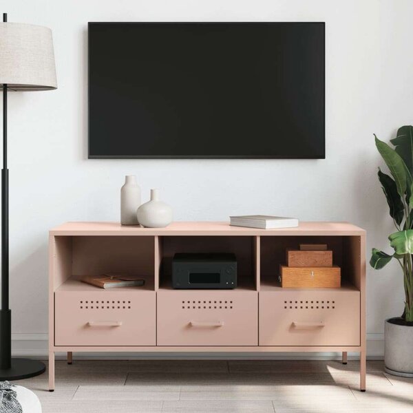 VidaXL Rózsaszín Fém TV Szekrény - 100,5x39x50,5 cm