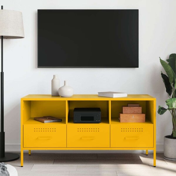 VidaXL Mustársárga Fém TV Szekrény - 100x40x50 cm