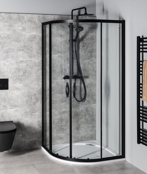 Gelco Gelco, SIGMA SIMPLY BLACK négyzet alakú zuhanyparaván 800x800mm, R550, átlátszó üveg, GS5580B