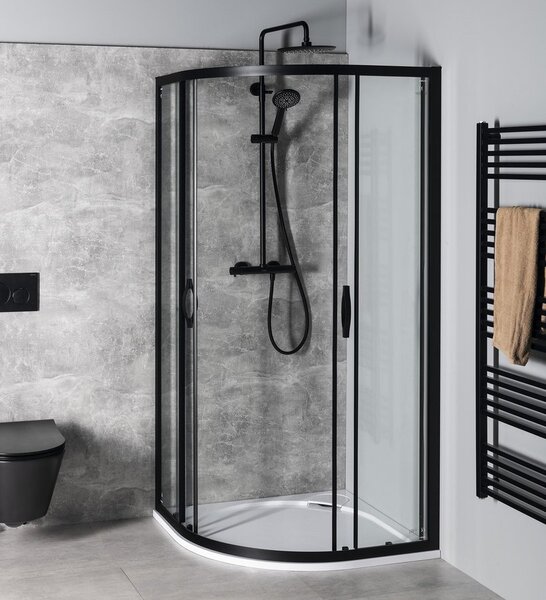 Gelco Gelco, SIGMA SIMPLY BLACK négyzet alakú zuhanyparaván 800x800mm, R550, átlátszó üveg, GS5580B
