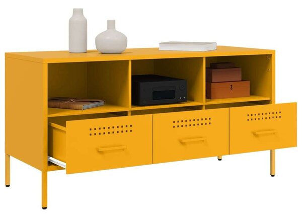 VidaXL Mustársárga Fém TV Szekrény - 100x40x50 cm