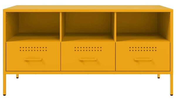 VidaXL Mustársárga Fém TV Szekrény - 100x40x50 cm