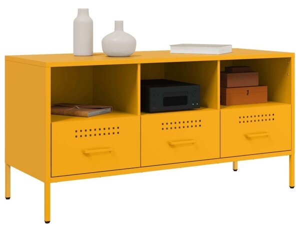 VidaXL Mustársárga Fém TV Szekrény - 100x40x50 cm