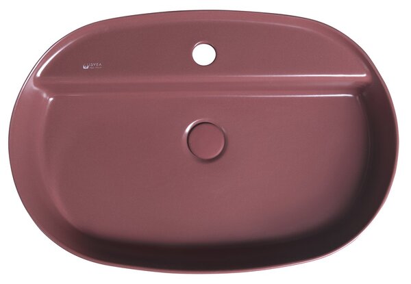 Isvea Isvea, INFINITY OVAL kerámia munkalap mosogató, 60x40 cm, matt Maroon Red, 10NF65060-2R