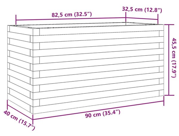 VidaXL Virágtartó - Fehér Fenyőfa - 90x40x45.5 cm