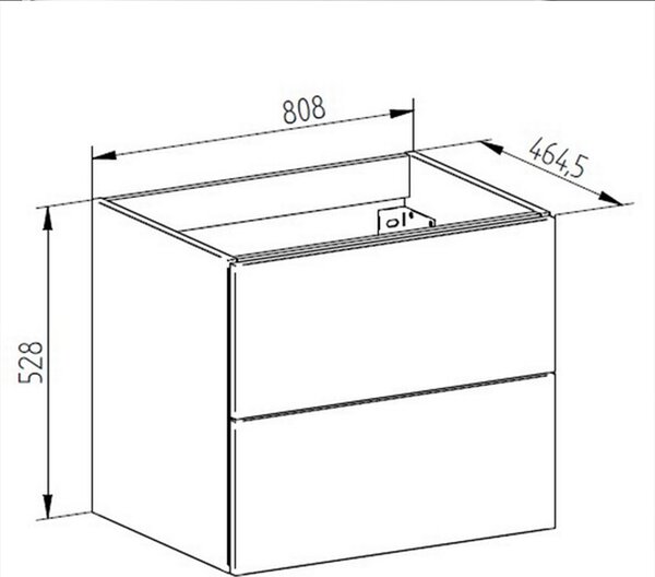 Mereo Mereo, Aira, Fürdőszobaszekrény öntött márvány mosdóval 81 cm, fehér, MER-CN711M