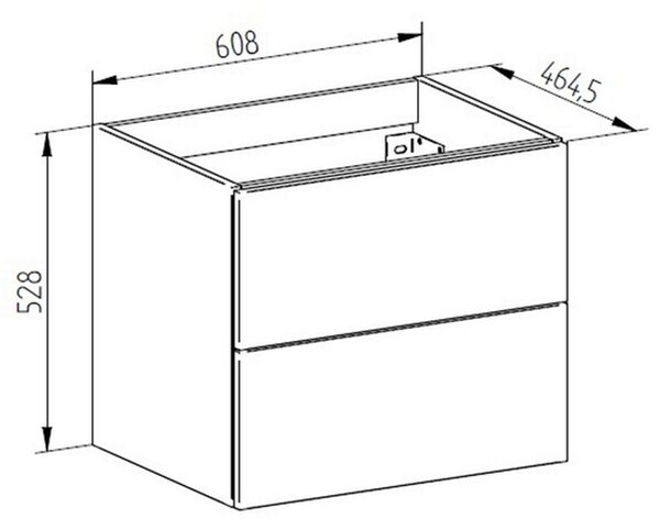 Mereo Mereo, Aira, Fürdőszoba szekrény öntött márvány mosdóval 61cm, fehér, tölgy, szürke, MER-CN740M