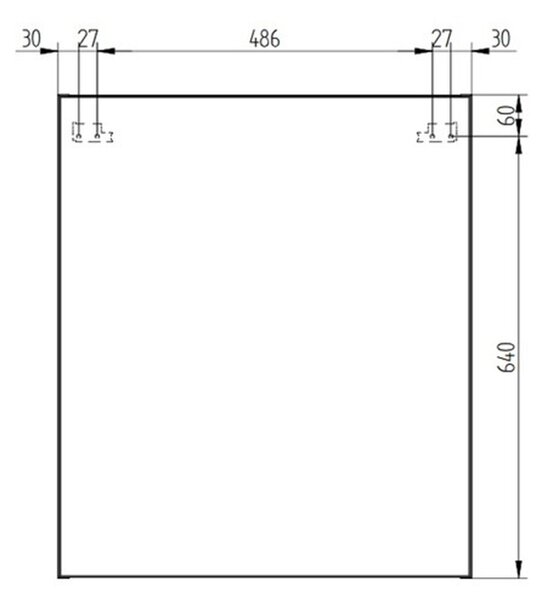 Mereo Mereo, Aira fürdőszoba konyha 60 cm, tükör szekrény, Halifax tölgy, MER-CN715GH
