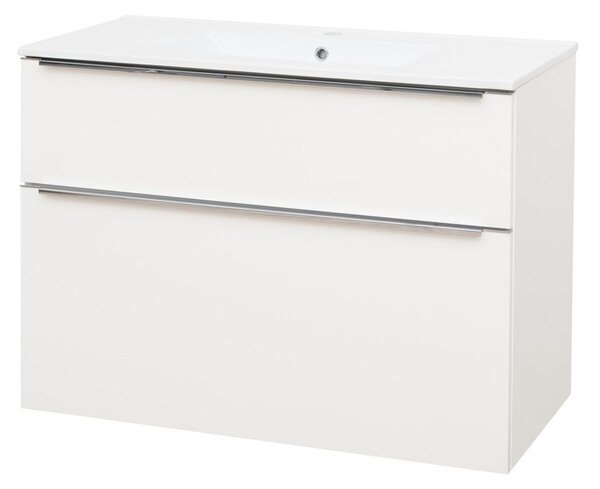 Mereo Mereo, Mailo, fürdőszoba szekrény kerámia mosdóval 101 cm, fehér, MER-CN512
