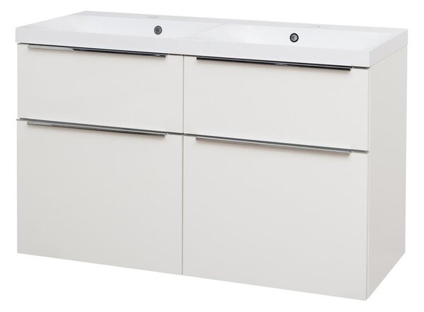 Mereo Mailo fürdőszobai szekrény öntött márvány mosdóval 121 cm fehér MER-CN513M