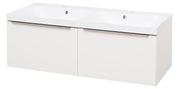 Mereo Mailo fürdőszobai szekrény öntött márvány mosdóval 121 cm fehér MER-CN518M