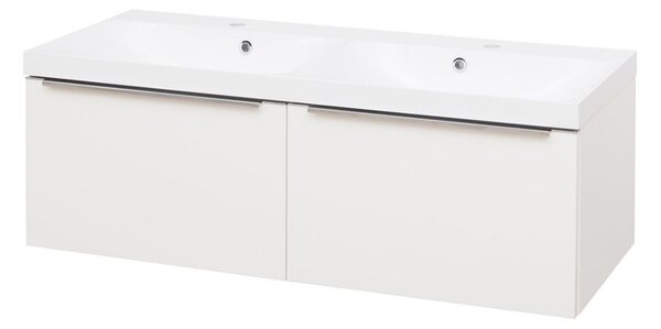 Mereo Mailo fürdőszobai szekrény öntött márvány mosdóval 121 cm fehér MER-CN518M
