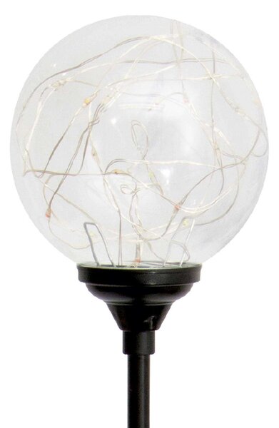 HOME Napelemes üveggömb dekoráció meleg fehér micro LED füzérrel MX 624