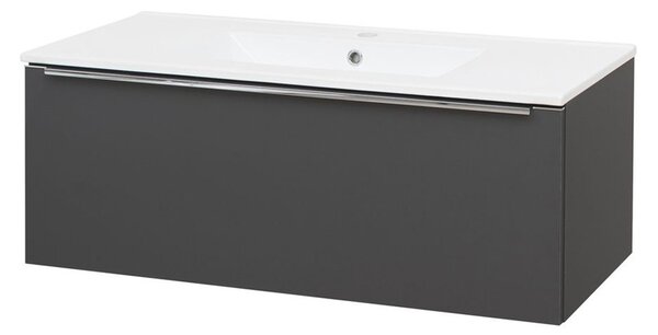 Mereo Mereo, Mailo, fürdőszoba szekrény kerámia mosdóval 101 cm, antracit, MER-CN537
