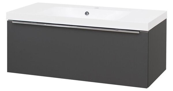Mereo Mereo, Mailo, 101 cm öntött márvány fürdőszobai szekrény, antracit, MER-CN537M