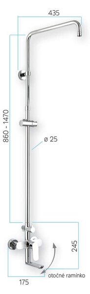 Mereo Mereo, Dita fali kádcsaptelep zuhanyrúddal, tömlővel, kézi- és lapzuhannyal slim o200 mm, MER-CBE60101SCD