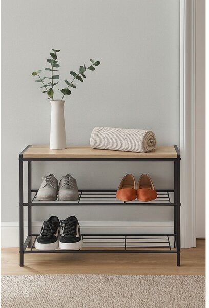 Fekete acél cipőtartó 63x44x30 cm Asten – Bonami Essentials