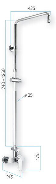 Mereo Mereo, Fali zuhanycsaptelep Dita 150 mm zuhanygarnitúrával, kézi és lapos zuhanyzóval o220mm, MER-CBE60104SAD