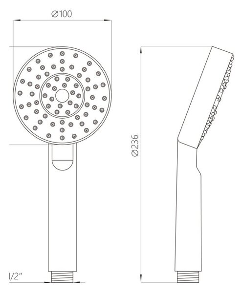 Mereo Mereo, termosztatikus fali zuhanycsaptelep tömlővel, kézi és lapos körzuhannyal O 220 mm, MER-CB60104TSA
