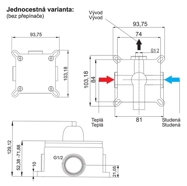 Mereo Mereo, Rejtett zuhanycsap kapcsoló nélkül, Mada, Mbox, MER-CBQ60105MB